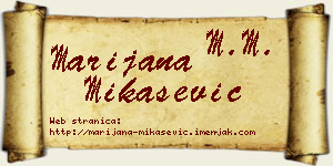 Marijana Mikašević vizit kartica
